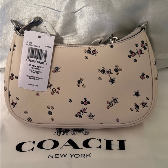 🩵Coach NWT Teri Mini Crossbody With Star Print/ Crossbody/Silver Chain Strap - Picture 5 of 8